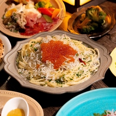 シラスとイクラのペペロンチーノ