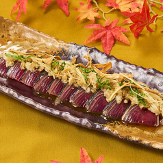 藁焼き鰹のたたきもみじ鬼おろしかけ
