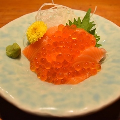 サーモンといくらの親子刺し