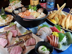 寒ブリ、海鮮串揚げなど　3500円コース　お料理7品＋飲み放題120分付　リーズナブルでボリューム満点