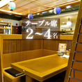 2名×2席の2名様専用のお席。カジュアルなデートなどシーンに応じた最適な空間をご提供します。