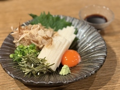 旨赤卵で山芋短冊