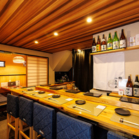 落ち着いた和空間◆ライブ感あるカウンター席