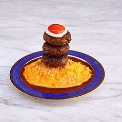 ぱっかーんデミグラス ハンバーグオムライス3山