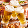 お得でコスパ抜群な飲み放題あり♪着席後に気になるメニューを注文するスタイルで利用できる!!食べ放題プランなら通常よりもお得な価格で追加OK♪通常コースは全て飲み放題付き!!お肉やお魚はもちろん、ピザやアヒージョ、人気居酒屋メニューなど豊富なバリエーションが楽しめる!!