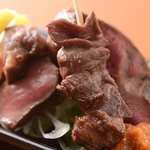 そしてこだわりの牛タン！網焼きでミディアムレアに仕上げました！