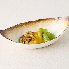 鶏皮とふき味噌