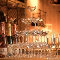 貸切特典!!シャンパンタワーサービス♪日本酒もOK◎