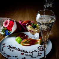 記念日に、メッセージ付きデザートがおすすめです。