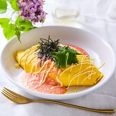 明太とろろオムライス