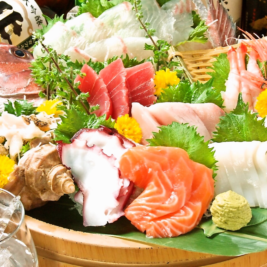 庄や自慢のお刺身は必食！！地面の目利きで選んだ鮮魚と職人の技をお楽しみ下さい☆
