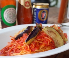 チキンとナスのトマトパスタ