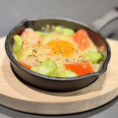 そら豆チーズ鉄板焼き