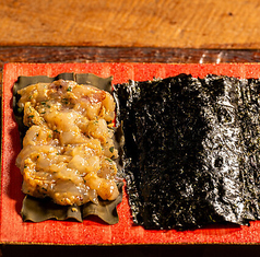 昆布締めにしたイカのなめろう