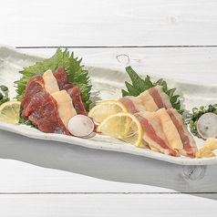 馬肉の三点盛り合わせ