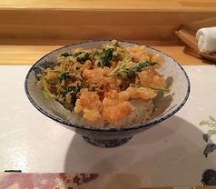 〆の小かき揚げ天丼