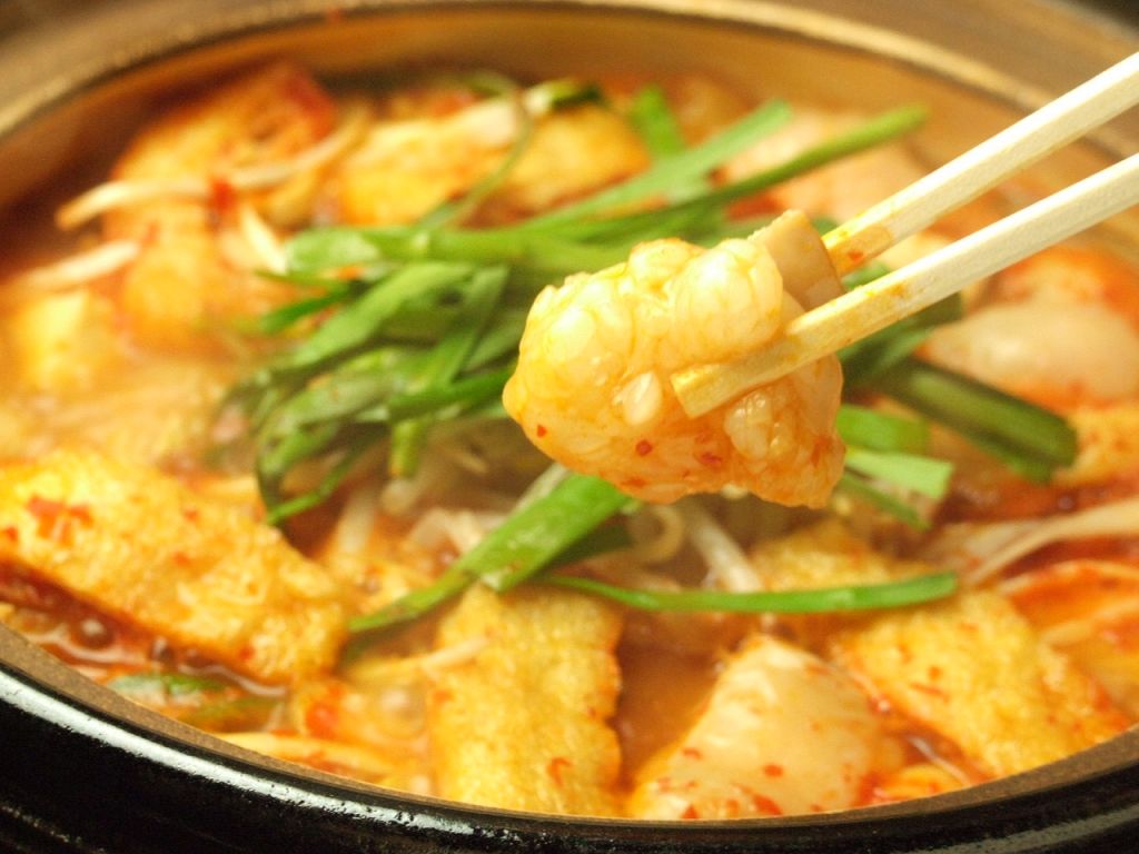 プリップリのもつが入った赤から鍋！辛さは選べる11段階！オススメは3☆