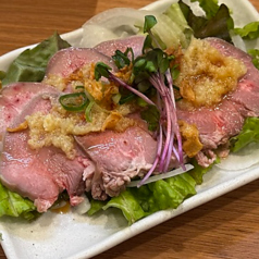 牛バラ肉のガーリック炒め おろしポン酢