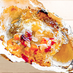 飾り野菜とアンチョビバターの焼き牡蠣