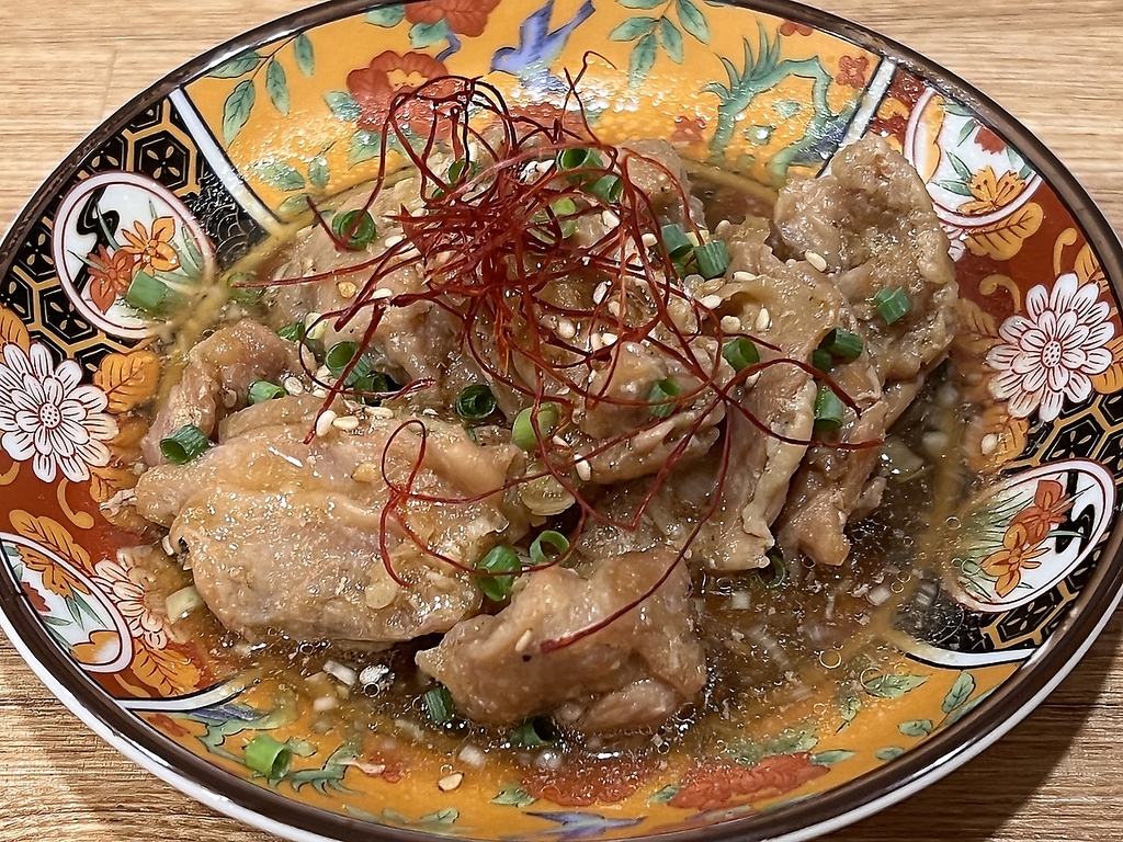 A5ランクの常陸牛のネギ塩ユッケ