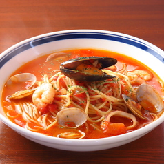 魚介のトマトスープスパゲッティ
