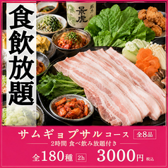 【個室あり】サムギョプサル&モッパン等100種 食べ飲み放題 韓国卑弥呼 すすきの店のコース写真