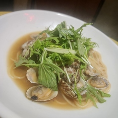 《パスタ》エビと明太子の冷製パスタ／水菜とあさりのスープパスタ