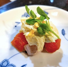 干し柿とクリームチーズの白和え