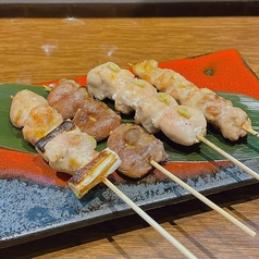 ねぎま、せせり、ハツ、砂肝、ぼんじり