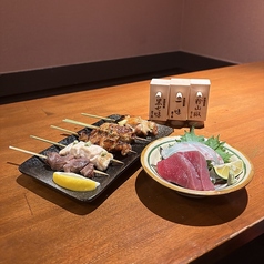 五串打ち+鮮魚刺し