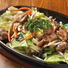 砂肝と野菜の鉄板焼き