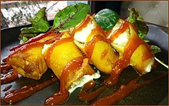 モッツァレラチーズ豚肉の春巻き