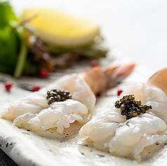 天使の海老とキャビアのカルパッチョ