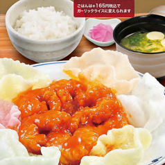 エビのチリソース定食