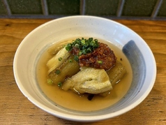 焼き茄子と辛みそ