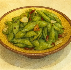 茶豆の藻塩ガーリック炒め