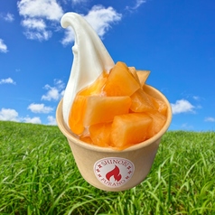 ふらの牛乳ソフトクリーム（メロン果肉） 季節限定
