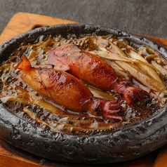 子持ちヤリイカと独活　肝オイル