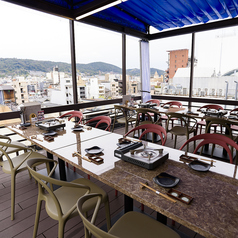 テラス席は最大20名様までご利用できます！焼肉龍で今年の夏はBBQをお楽しみください！【京都/河原町/京都河原町/四条/四条河原町/焼肉/牛角/黒毛和牛/寿司/ユッケ/サンナッチ/ユッケタンタンイ/食べ放題/飲み放題/個室/誕生日/半個室/ランチ/テラス/BBQ/夜景/鍋/忘年会/新年会/宴会】