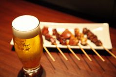 焼き鳥とビールの組み合わせは間違いない☆