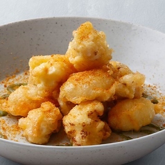 甲イカと野菜のフリット　～たっぷりカラスミかけ～