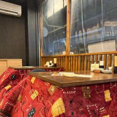 2名様からご利用いただけるテラス席。2席のみとなりますのでご予約はお早めに!※こたつ席希望の場合は、ご要望欄に「こたつ席希望」と入力の上ご予約ください。