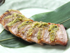 花巻産　白金豚トントロの山葵焼き