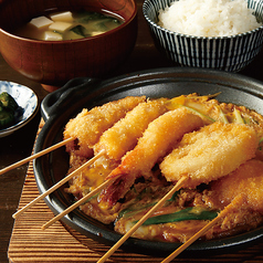 串カツとじ定食 ミックス串カツ