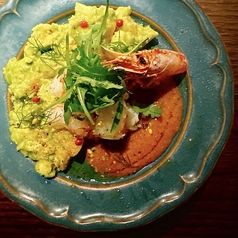 赤海老とアボカドと温州みかんのタルタル