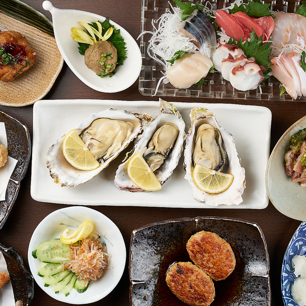 刺身、焼き物、揚物、一品料理や創作料理などバリエーション豊かなメニュー構成で幅広い年代に対応！