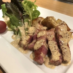 黒豚ベーコンステーキと焼きポテト　マスタードソース