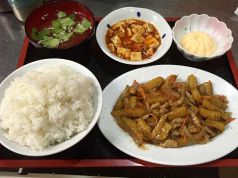 じゃがいもと豚肉の黒胡椒炒め定食