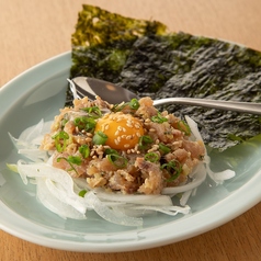 鯵のなめろうユッケ