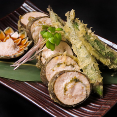 海苔巻き阿波尾鶏の天麩羅